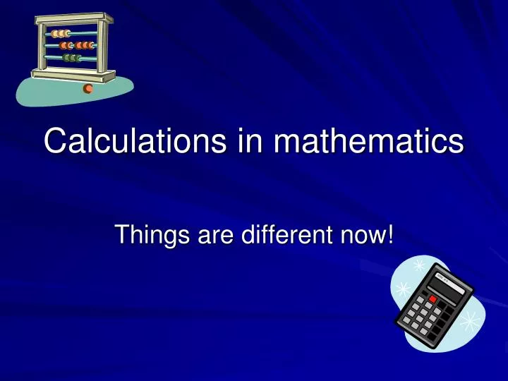 calculations in mathematics