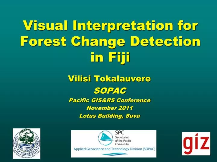 visual interpretation for forest change detection in fiji