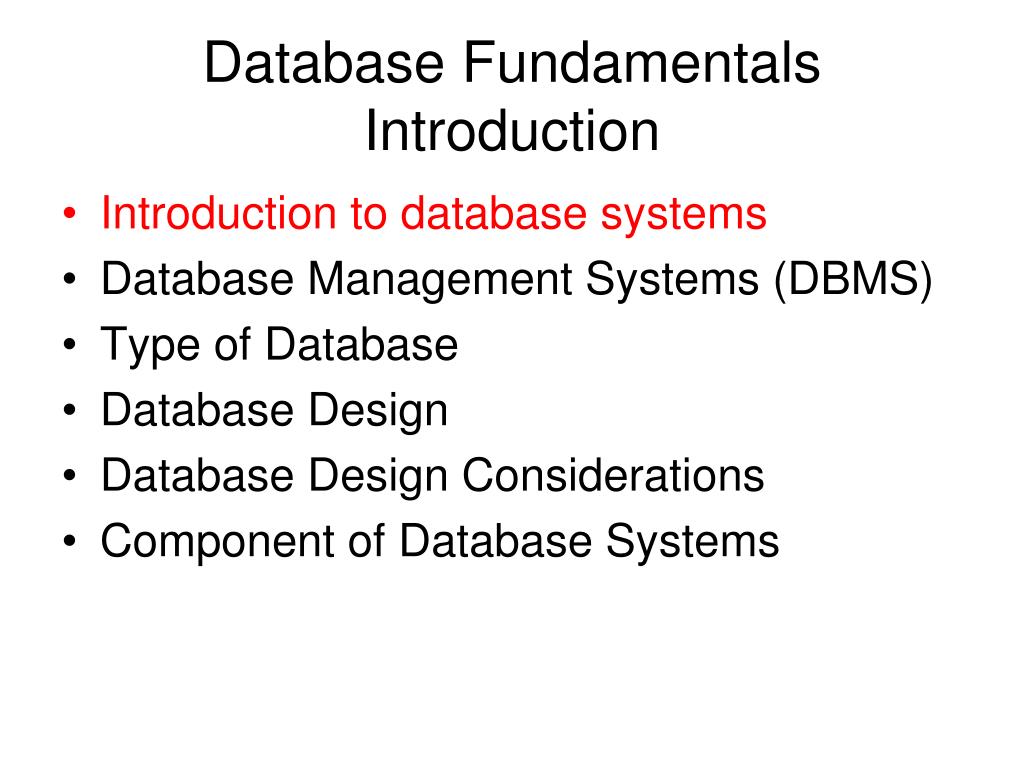 PPT - Database Fundamentals Introduction PowerPoint Presentation, free ...