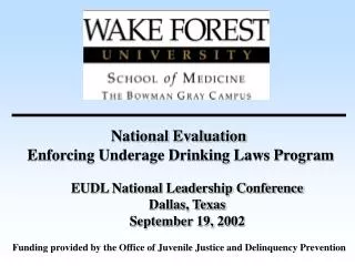 National Evaluation Enforcing Underage Drinking Laws Program