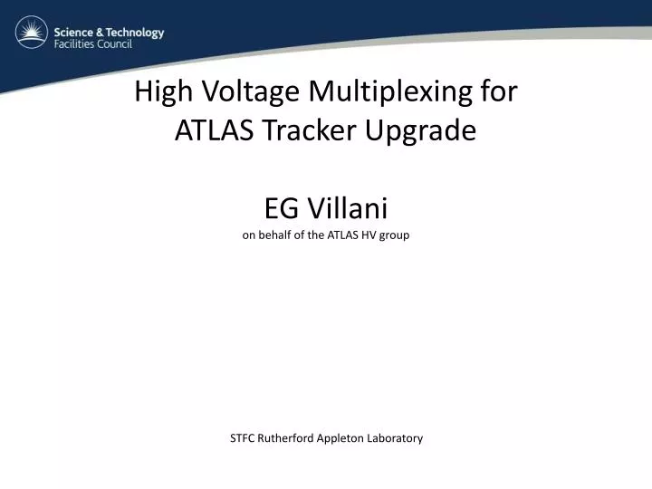 high voltage multiplexing for atlas tracker upgrade eg villani on behalf of the atlas hv group