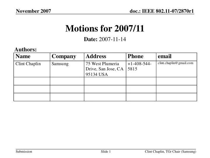 motions for 2007 11