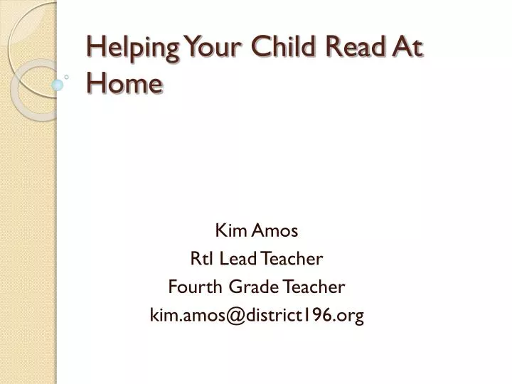 helping your child read at home