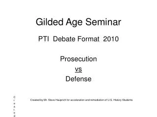 Gilded Age Seminar
