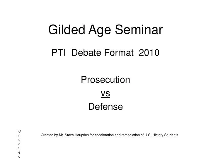 gilded age seminar