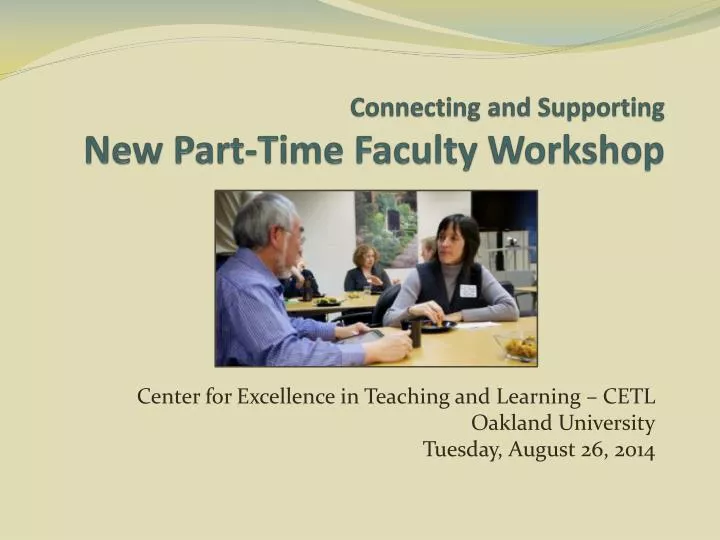 connecting and supporting new part time faculty workshop