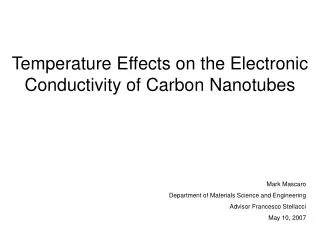 Temperature Effects on the Electronic Conductivity of Carbon Nanotubes