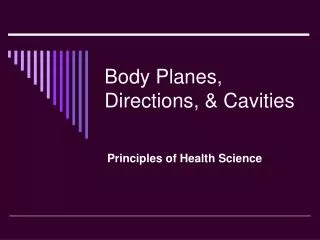 Body Planes, Directions, &amp; Cavities