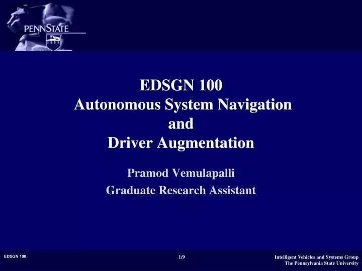 edsgn 100 autonomous system navigation and driver augmentation