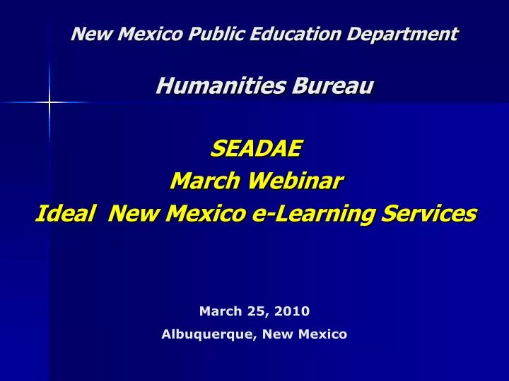 new mexico public education department humanities bureau