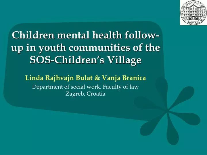 children mental health follow up in youth communities of the sos children s village