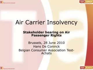 Air Carrier Insolvency