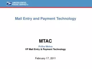 Mail Entry and Payment Technology