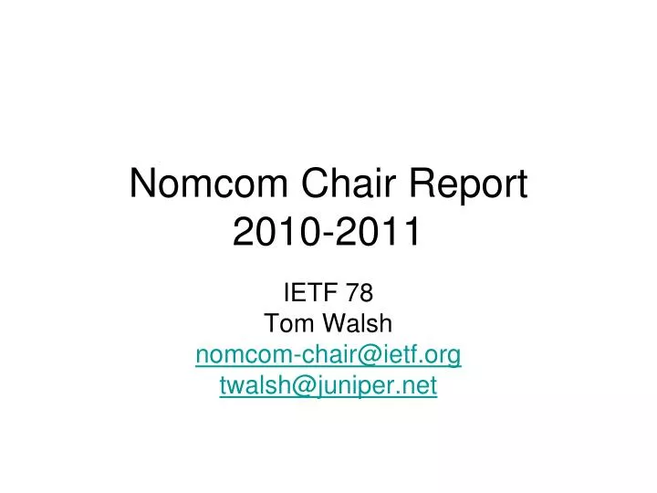 nomcom chair report 2010 2011