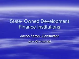 State- Owned Development Finance Institutions