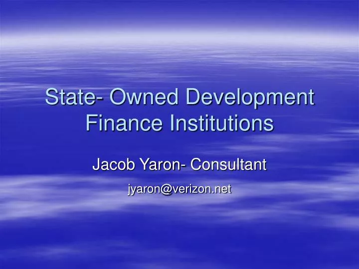 state owned development finance institutions