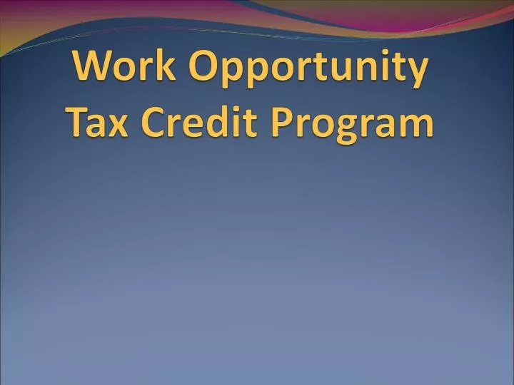 work opportunity tax credit program