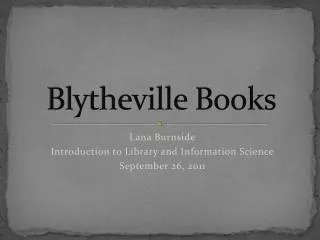 Blytheville Books
