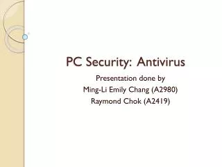 PC Security: Antivirus
