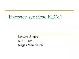 exercice synth se rdm1