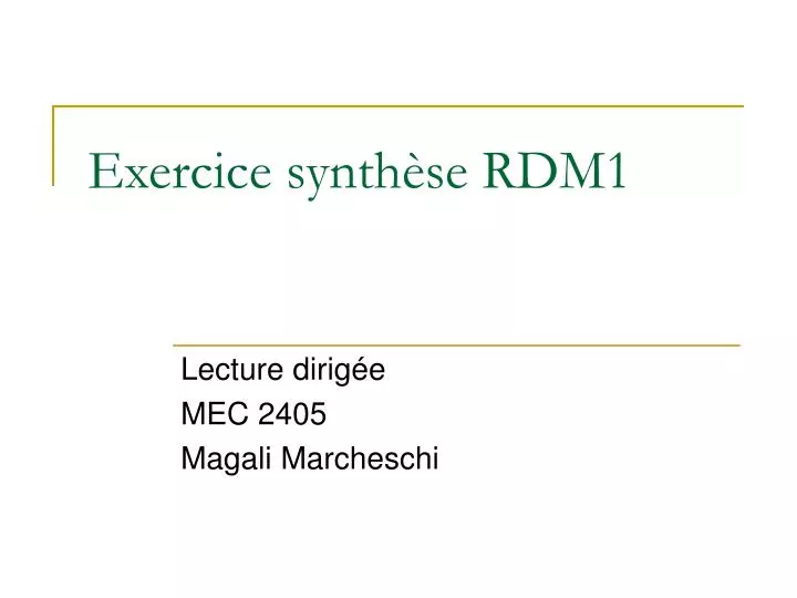 exercice synth se rdm1