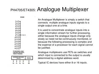 PH4705/ET4305: Analogue Multiplexer