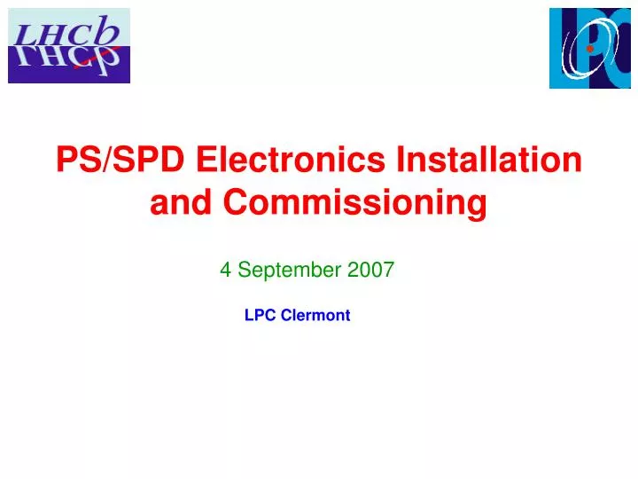 ps spd electronics installation and commissioning