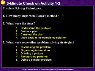 5-Minute Check on Activity 1-2