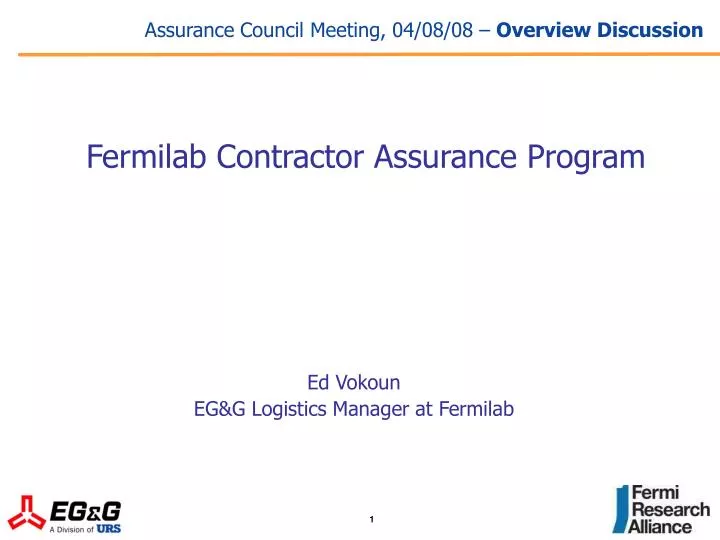assurance council meeting 04 08 08 overview discussion