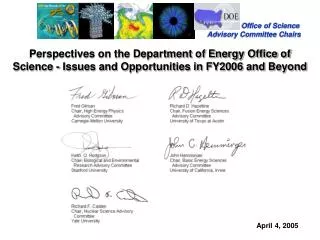 Office of Science Advisory Committee Chairs