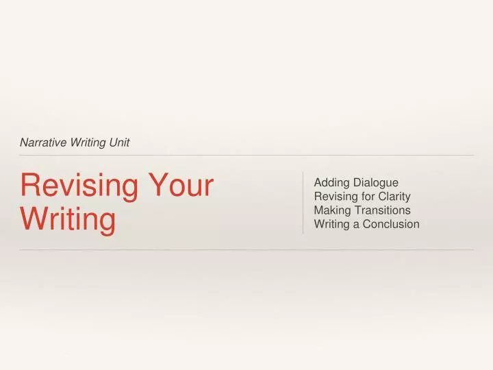 revising your writing