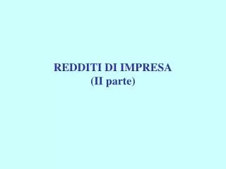 redditi di impresa ii parte