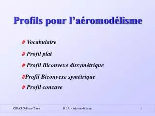 Profils pour l’aéromodélisme
