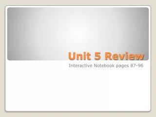 Unit 5 Review