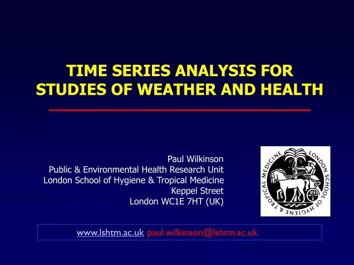 time series analysis for studies of weather and health