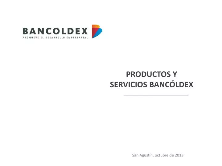 productos y servicios banc ldex