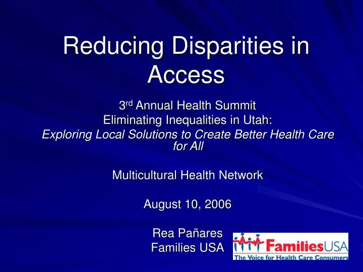 reducing disparities in access