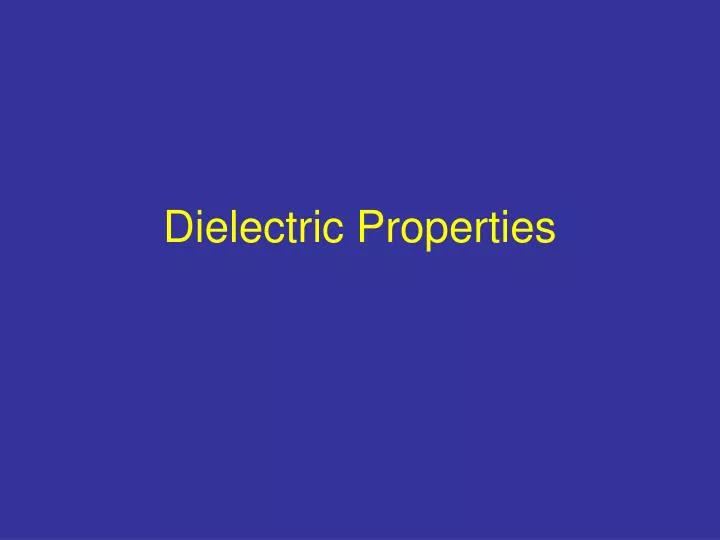 dielectric properties