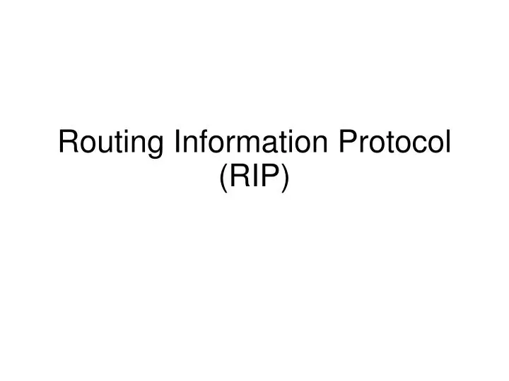 routing information protocol rip
