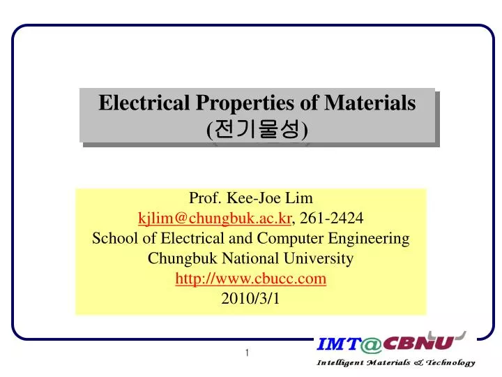 electrical properties of materials