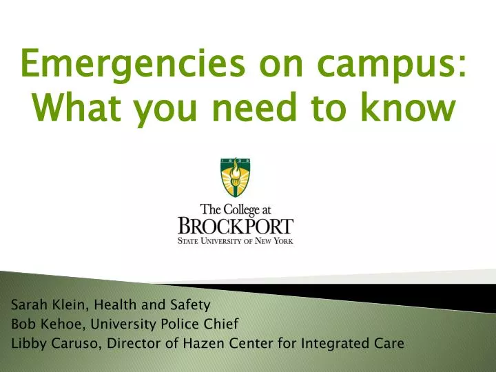 emergencies on campus what you need to know