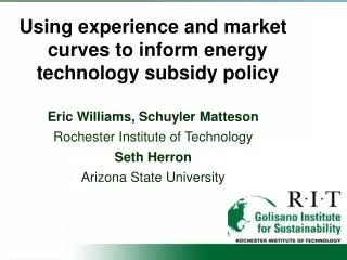 Using experience and market curves to inform energy technology subsidy policy