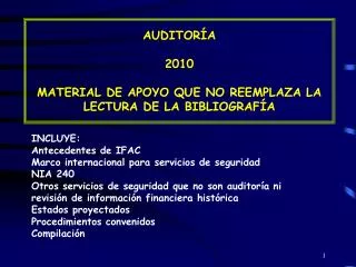 auditor a 2010 material de apoyo que no reemplaza la lectura de la bibliograf a