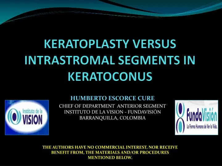 keratoplasty versus intrastromal segments in keratoconus