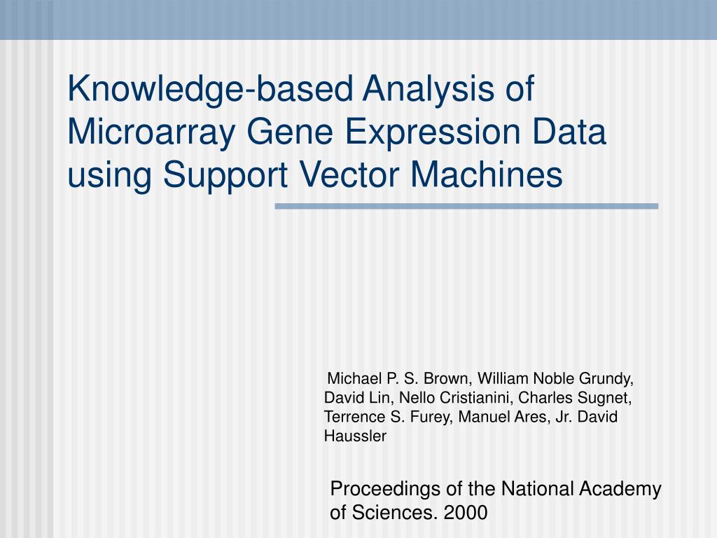 PPT - Knowledge-based Analysis of Microarray Gene Expression Data using ...