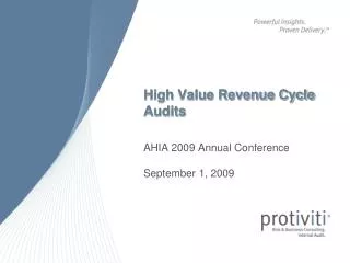 High Value Revenue Cycle Audits