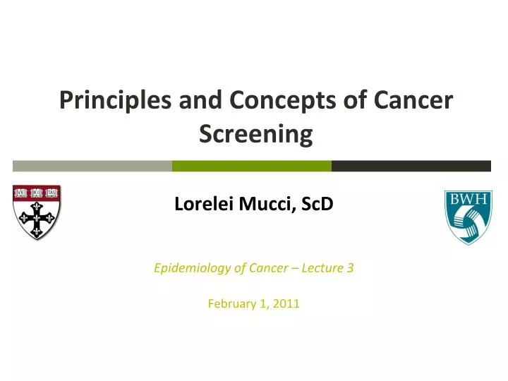 principles and concepts of cancer screening
