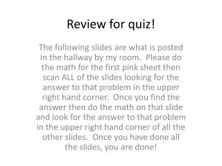 review for quiz