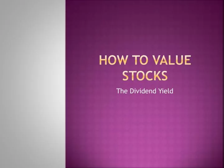 how to value stocks