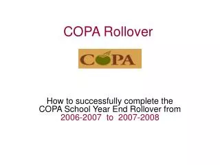 COPA Rollover